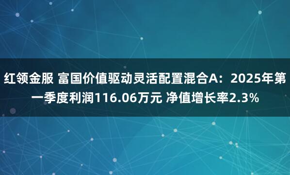 红领金服 富国价值驱动灵活配置混合A：2025年第一季度利润116.06万元 净值增长率2.3%